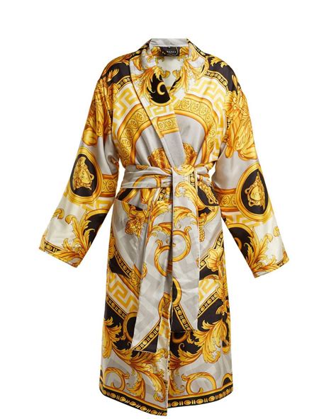 black and yellow versace robe|versace baroque robe.